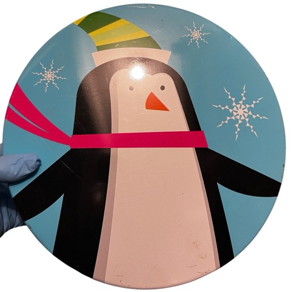 Santaland Other - Festive Penguin Christmas tin Vintage storage